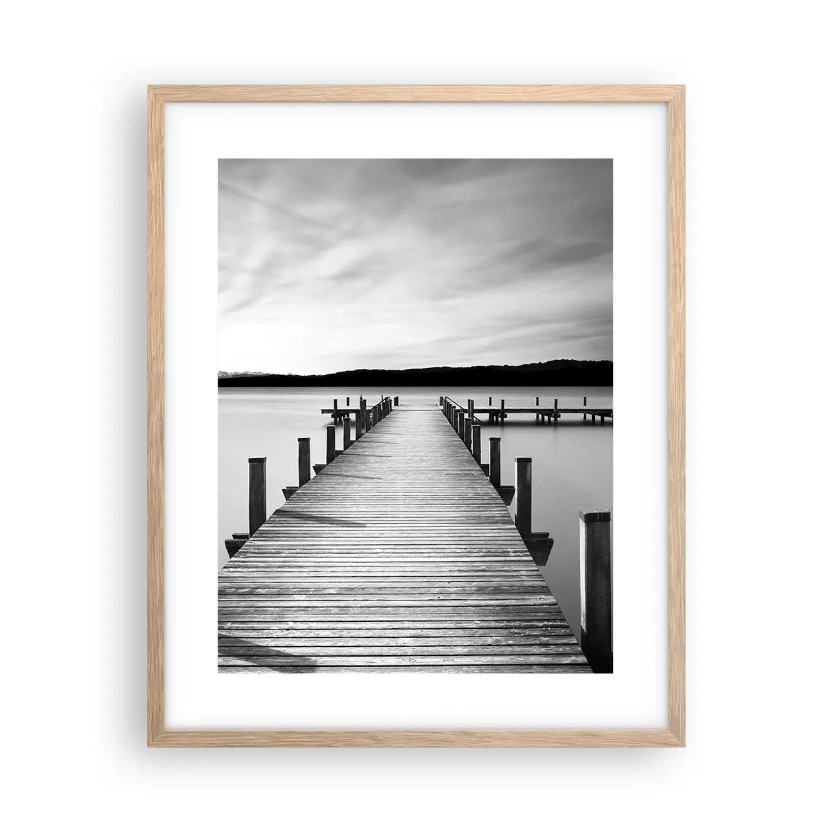 Poster in einem Rahmen aus heller Eiche - An der Wasserstelle - Ruhe - 40x50 cm