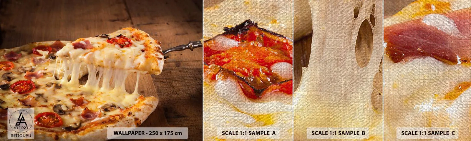 Fototapeten Muster Premium Canvas - Ein Meisterwerk der italienischen Kunst - Gastronomie, Pizza, Italien - 100x30 cm