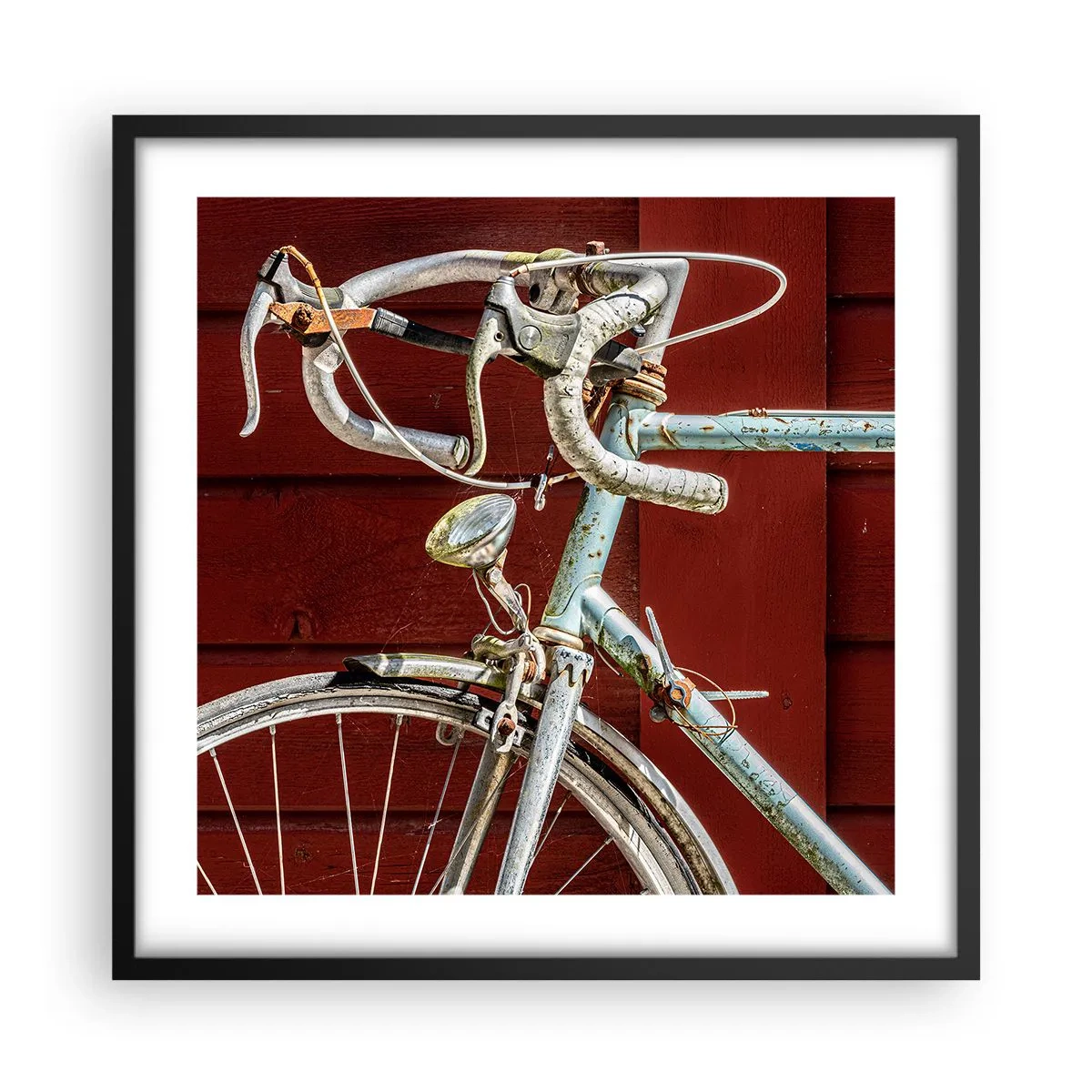 Poster in einem schwarzem Rahmen - Geschaffen um zu siegen - 50x50 cm