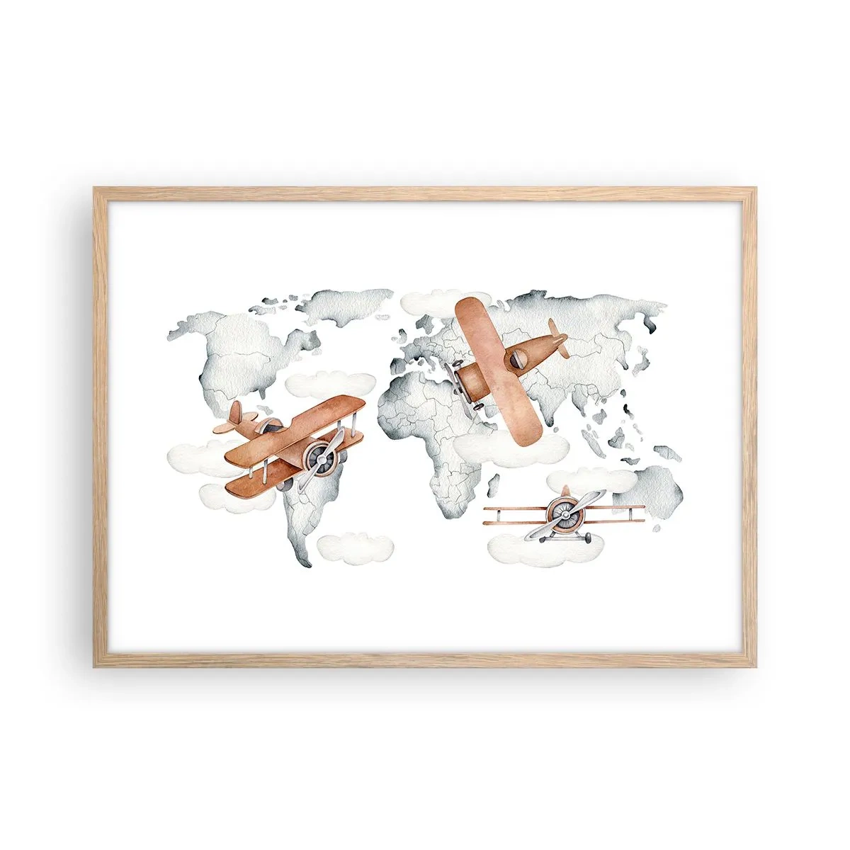 Poster in einem Rahmen aus heller Eiche - Im Pioniergeist - 70x50 cm