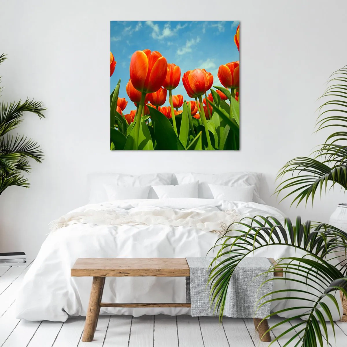 Bild auf Leinwand - Leinwandbild - Außer dem blauen Himmel brauchen sie nichts in ihrem Leben - 40x40 cm