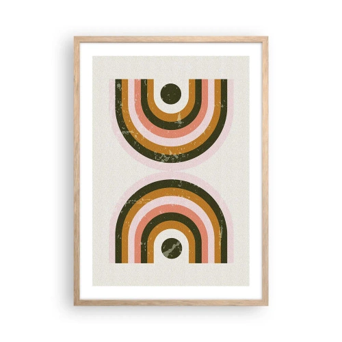 Poster in einem Rahmen aus heller Eiche - Zwillingsabstraktion - 50x70 cm