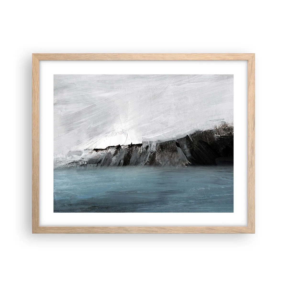 Poster in einem Rahmen aus heller Eiche - Wasser – Erde: Kampf der Naturelemente - 50x40 cm