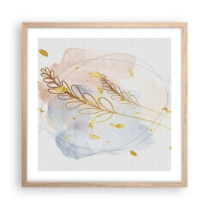 Poster in einem Rahmen aus heller Eiche - Goldenr Hauch - 50x50 cm