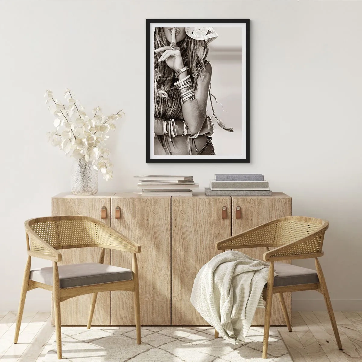 Poster in einem schwarzem Rahmen - Wieso ein Mädchen - 40x50 cm