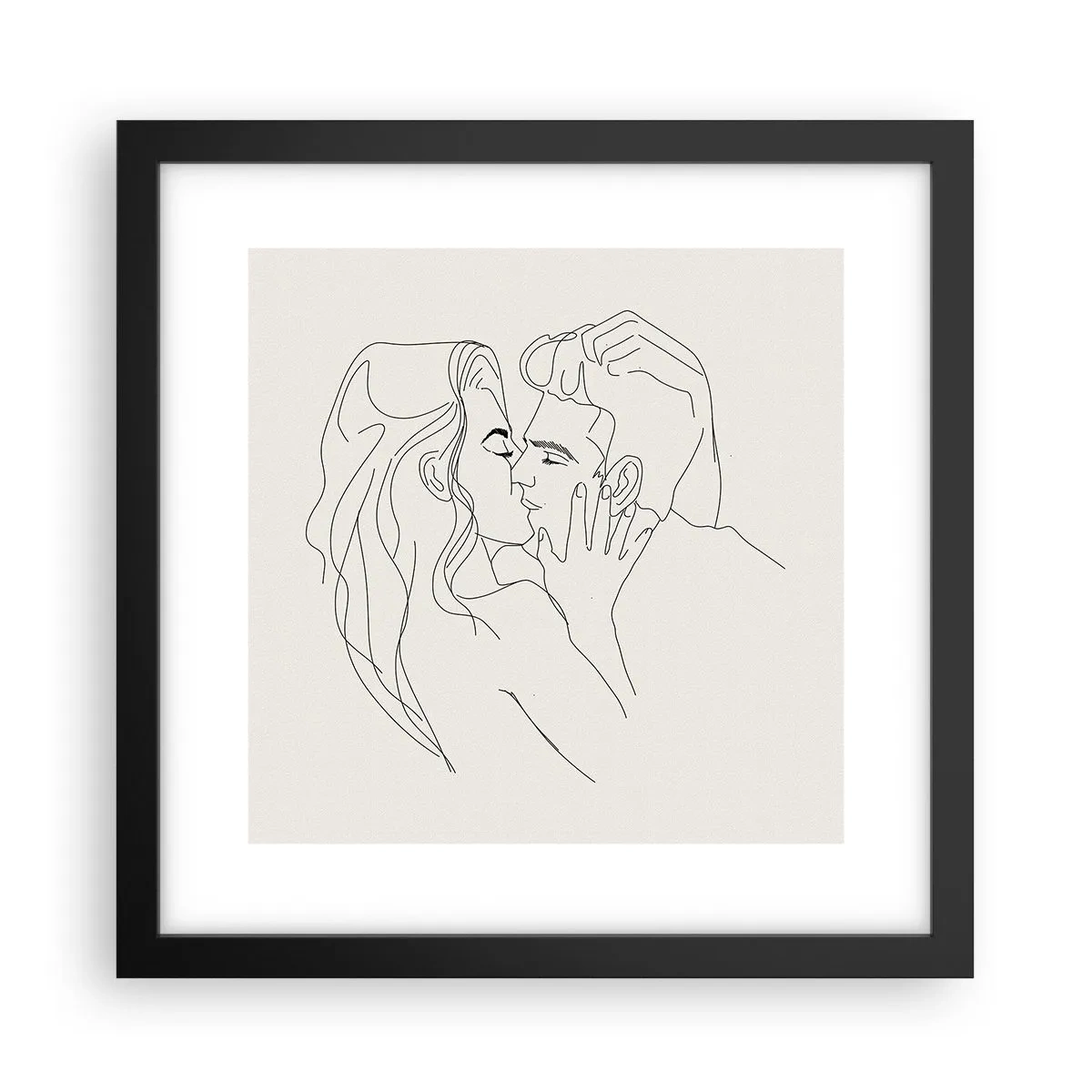 Poster in einem schwarzem Rahmen - Verstrickt im Gefühl - 30x30 cm