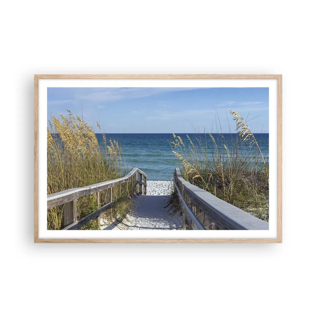 Poster in einem Rahmen aus heller Eiche - In der Sonne, im Wind - 91x61 cm