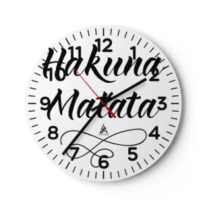 Wanduhr - Glasuhr - Bester Ratschlag - 40x40 cm