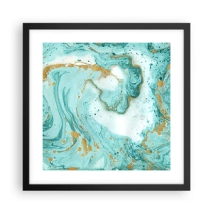 Poster in einem schwarzem Rahmen - Unter der großen Welle der Edo-Ära - 40x40 cm