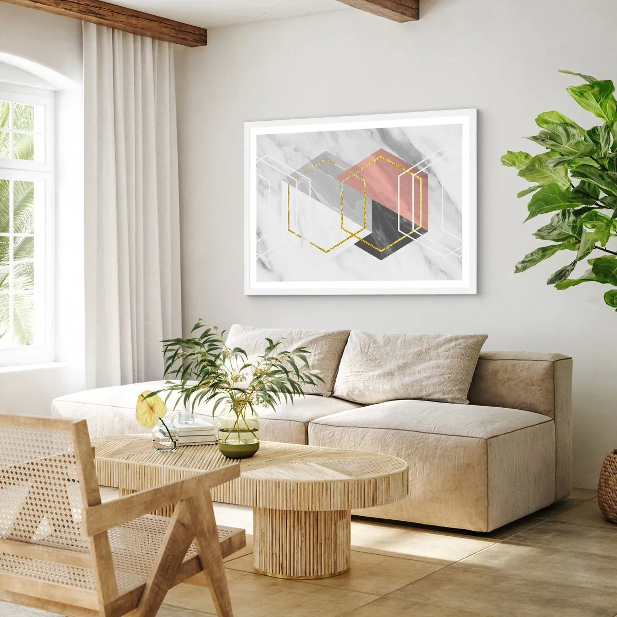 Poster in einem weißen Rahmen - Kettenkomposition - 70x50 cm