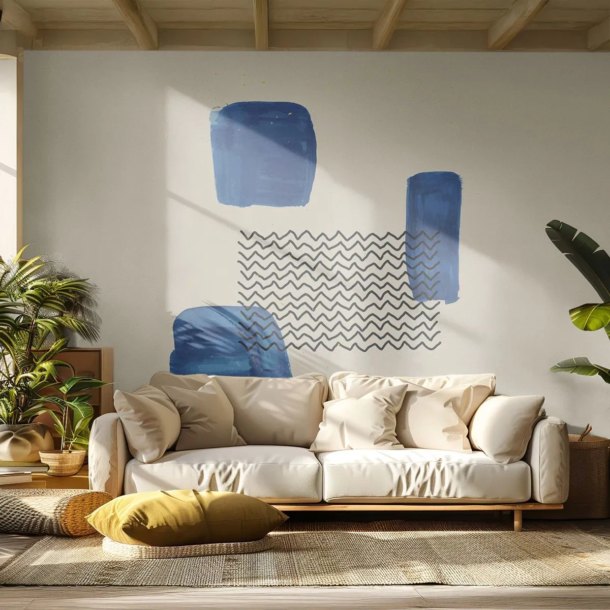 Selbstklebende Fototapete Deluxe Sticker - Ein abstraktes Quartett - Abstraktion, Stück, Moderne Kunst. - 350x256 cm