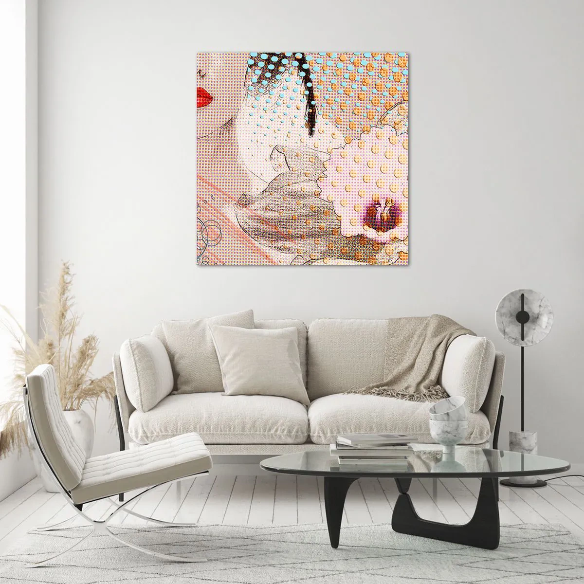 Glasbild - Bild auf glas - Comic-Heldin - 40x40 cm