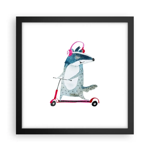 Poster in einem schwarzem Rahmen - Dachsfreude - 30x30 cm