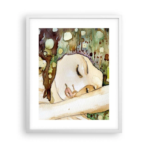 Poster in einem weißen Rahmen - Ein smaragd-violetter Traum - 40x50 cm