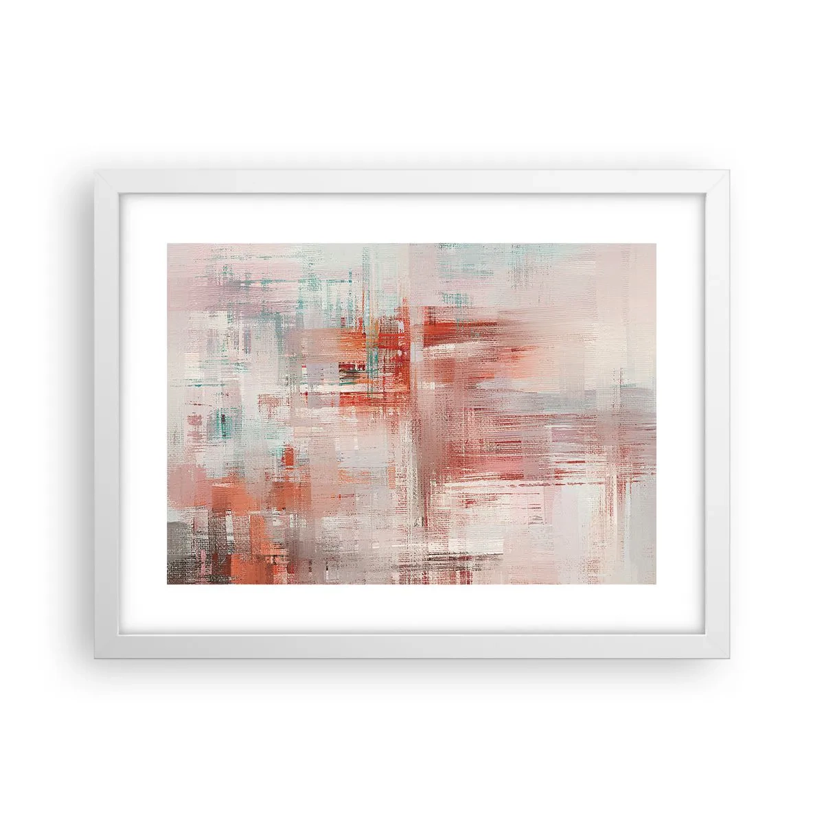 Poster in einem weißen Rahmen - Dunstig. Aber rosa - 40x30 cm