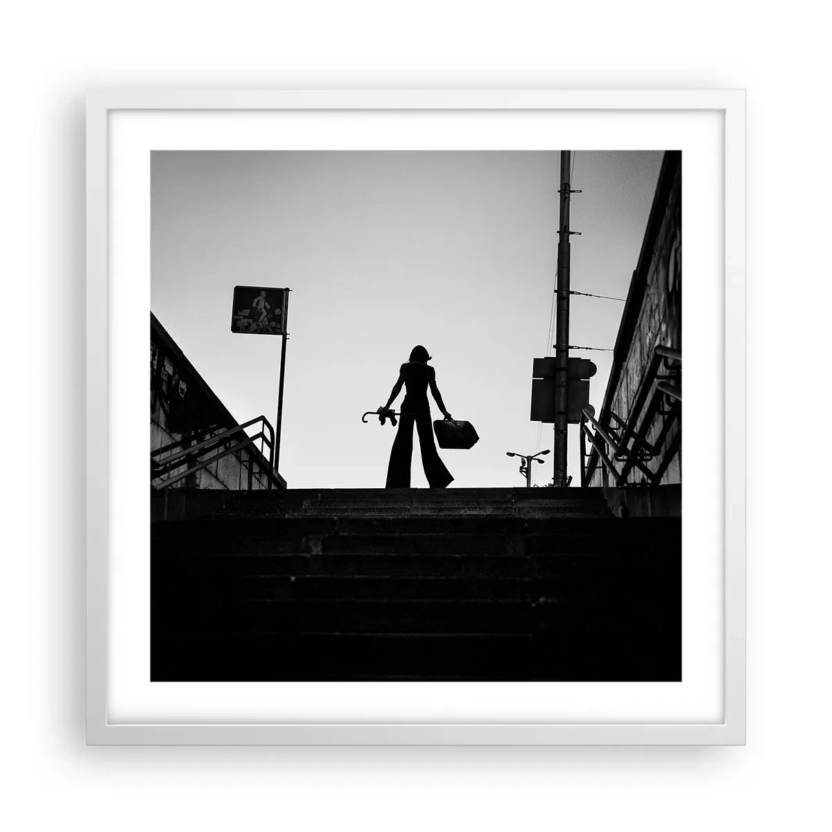 Poster in einem weißen Rahmen - Städtisches Wandern - 50x50 cm