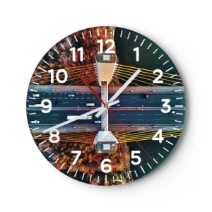 Wanduhr - Glasuhr - Jenseits der Gewässer, jenseits der Wälder - 40x40 cm