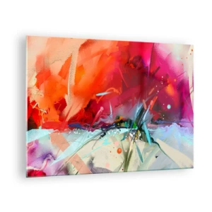 Glasbild - Bild auf glas - Eine abstrakte Explosion von Farben und Lichtern in einer dynamischen Komposition. - 70x50cm - Eine Explosion von Lichtern und Farben - Moderne Wanddekoration für Wohnzimmer und Schlafzimmer ARTTOR