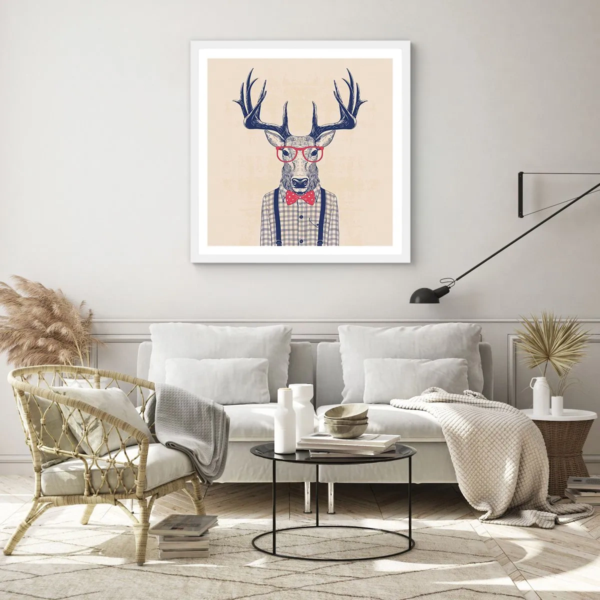 Poster in einem weißen Rahmen - Eine lustige Extravaganz - 50x50 cm