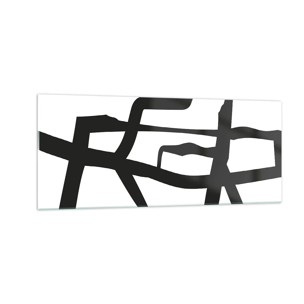 Glasbild - Bild auf glas - Schwarz-Weiß-Design - 100x40 cm