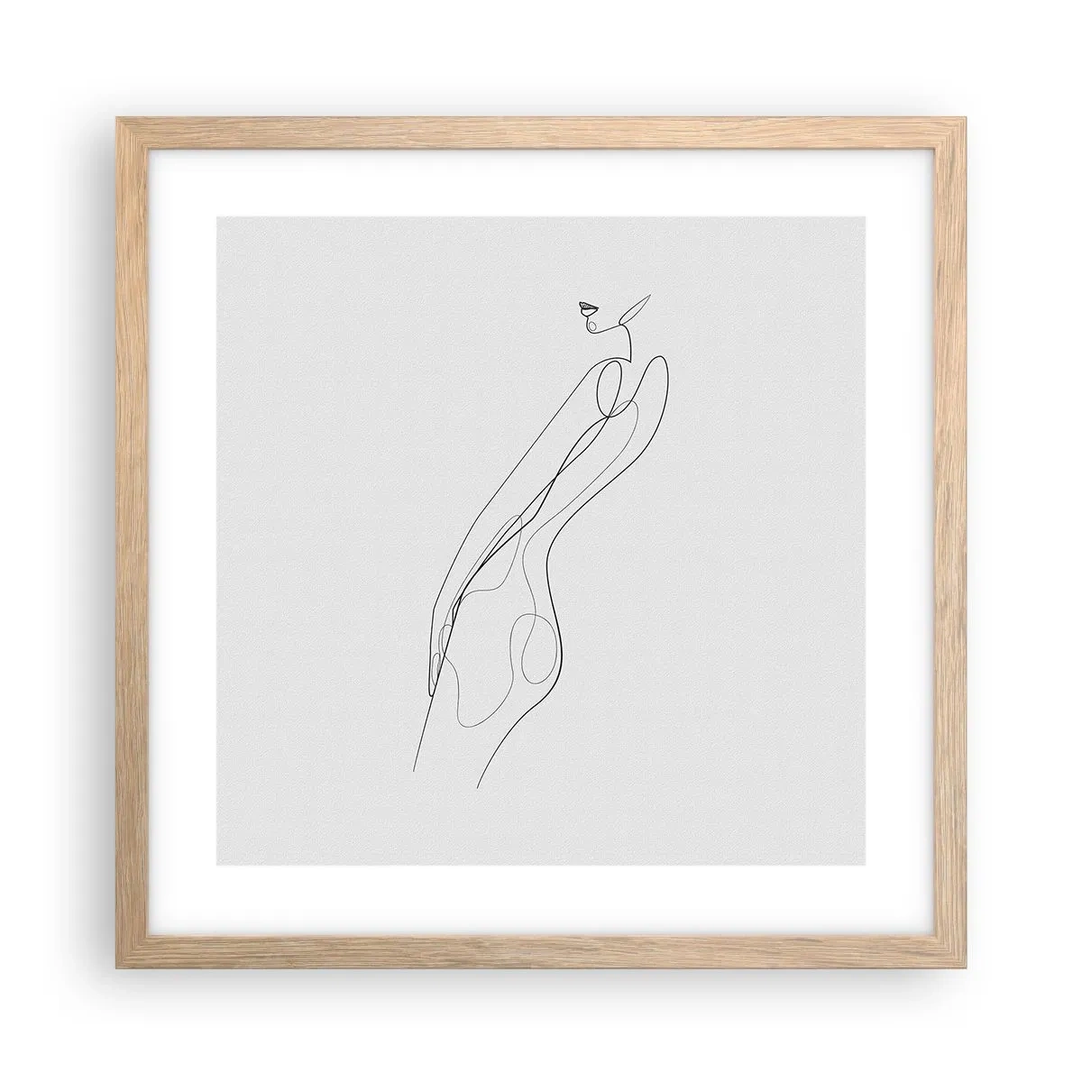 Poster in einem Rahmen aus heller Eiche - Bloß ein Versprechen - 40x40 cm