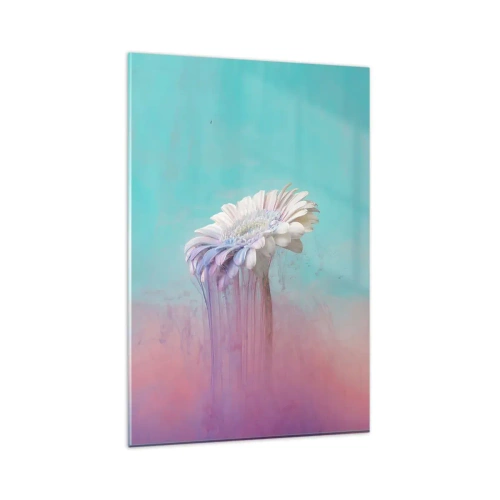 Glasbild - Bild auf glas - Pastellfarbene Gerbera mit Unschärfeeffekt - 80x120cm - Blumenunterwelt - Moderne Wanddekoration für Wohnzimmer und Schlafzimmer ARTTOR