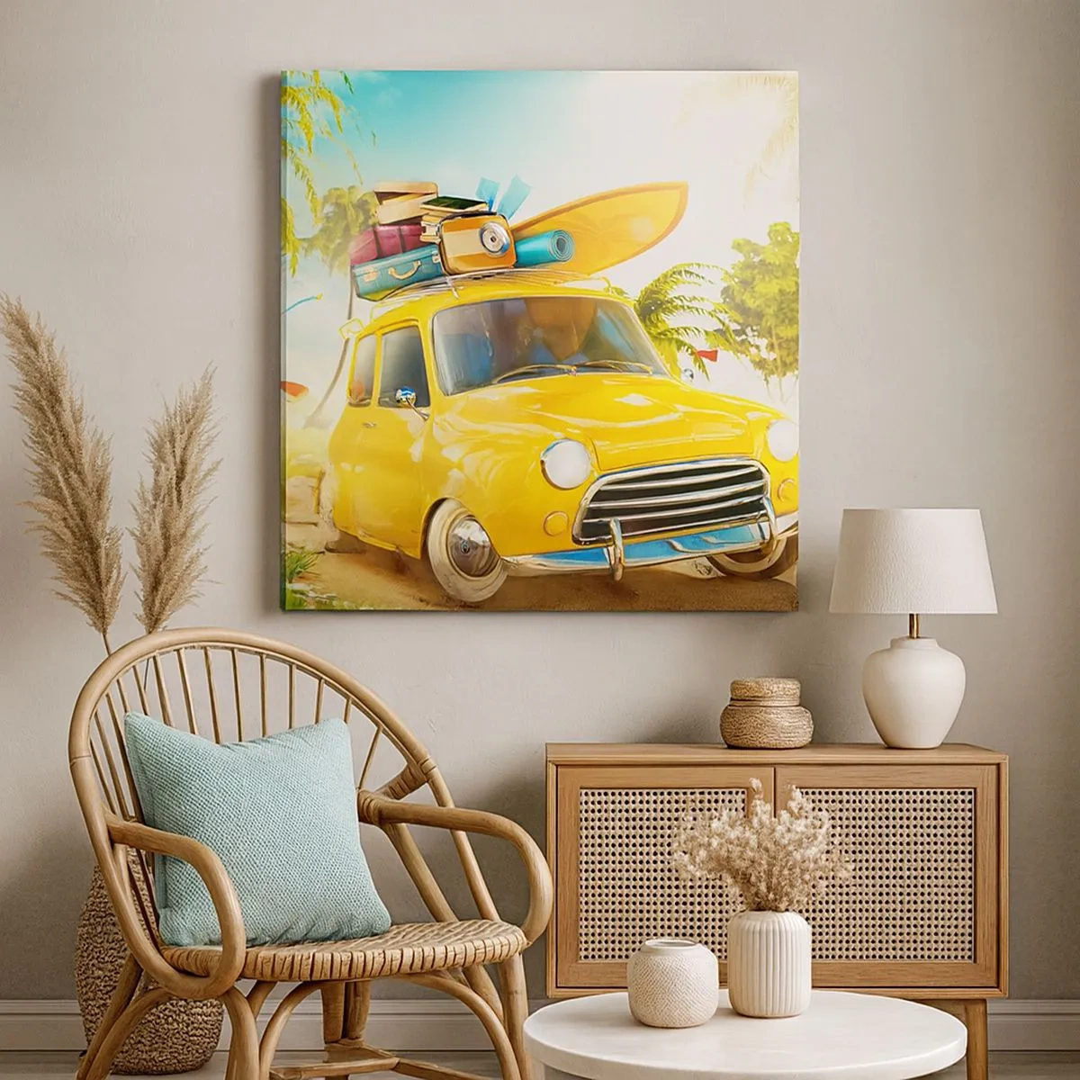 Bild auf Leinwand - Leinwandbild - Eine Reise für mehr als ein Lächeln - 30x30 cm