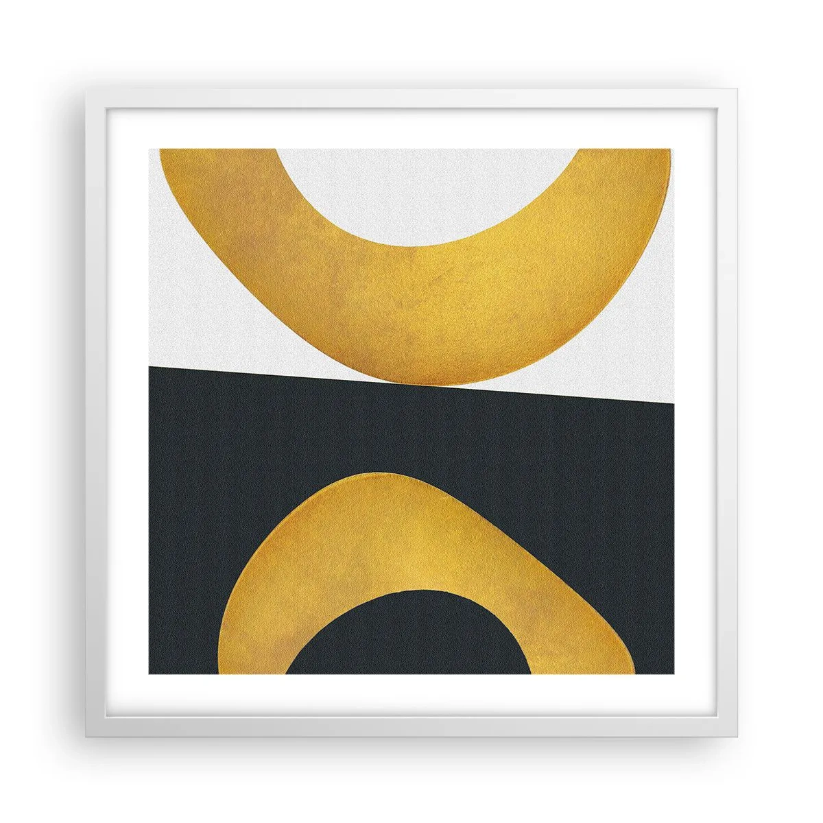 Poster in einem weißen Rahmen - Erstens: Gold - 50x50 cm