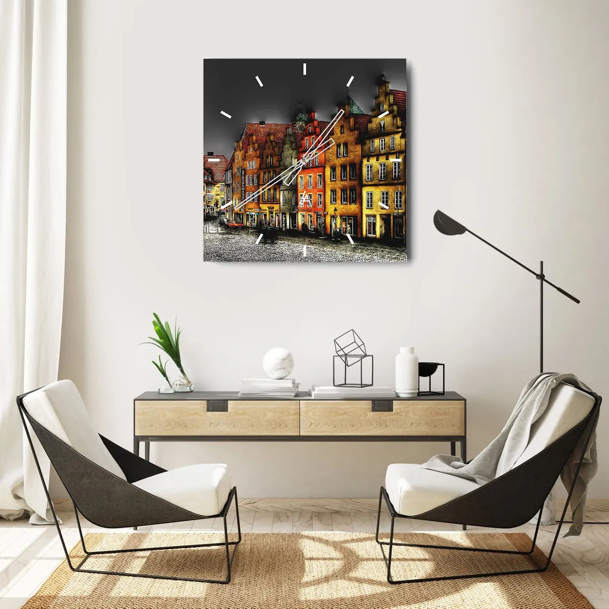 Wanduhr - Glasuhr - Es fehlt nur noch ein verzaubertes Taxi - 40x40 cm