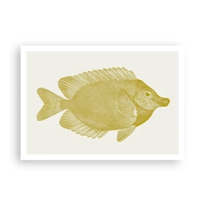 Poster - Vintage Goldfisch auf hellem Hintergrund - 100x70cm - Fisch und das war’s - Moderne Wanddekoration für Wohnzimmer und Schlafzimmer ARTTOR