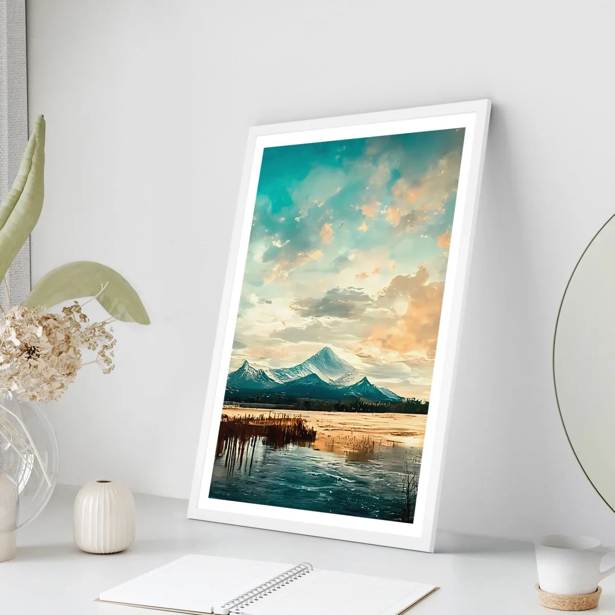 Poster in einem weißen Rahmen - Unter dem Schutz des Himmels - 40x50 cm