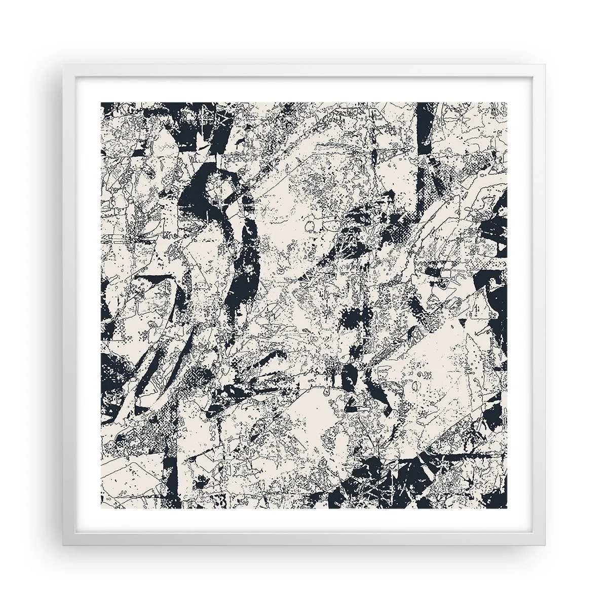 Poster in einem weißen Rahmen - Durchdringung der Gegensätze - 60x60 cm