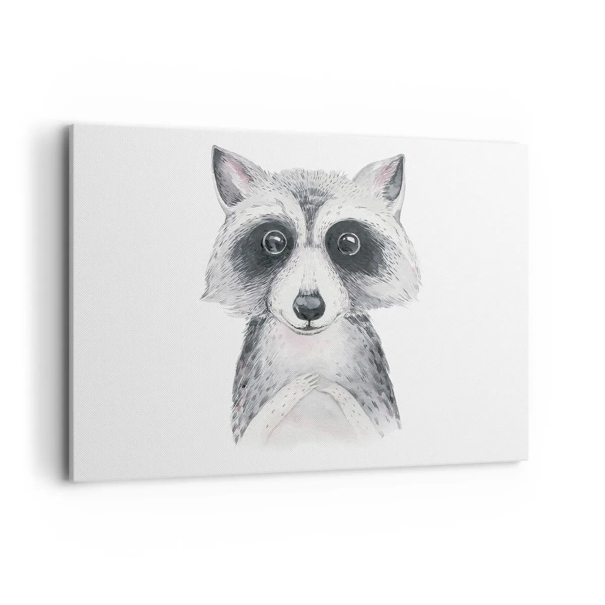 Bild auf Leinwand - Leinwandbild - Adorable Portrait eines Waschbären auf weißem Hintergrund - 120x80cm - Ein Moment zum Bewegen - Moderne Wanddekoration für Wohnzimmer und Schlafzimmer ARTTOR