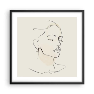 Poster in einem schwarzem Rahmen - Eine bestimmte Linie - 50x50 cm