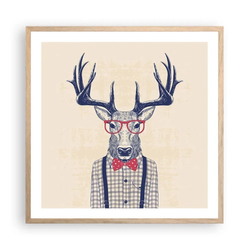 Poster in einem Rahmen aus heller Eiche - Eine lustige Extravaganz - 60x60 cm