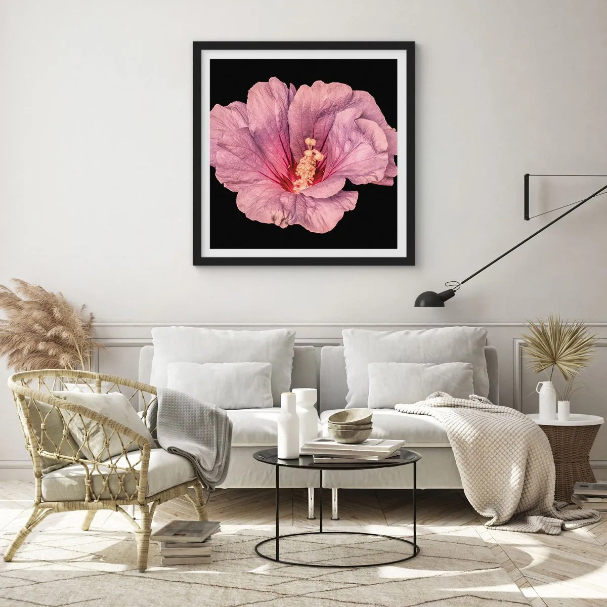 Poster in einem schwarzem Rahmen - Direkt ins Herz - 50x50 cm