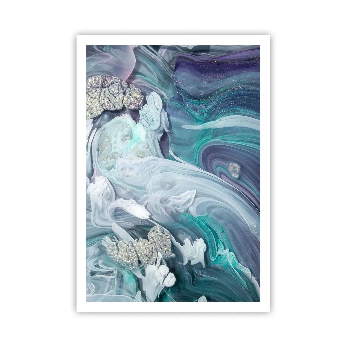 Poster - Strömungen von Himmelblau - 70x100 cm