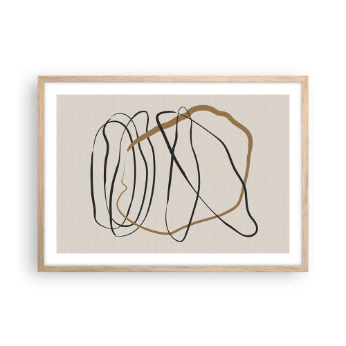 Poster in einem Rahmen aus heller Eiche - Komposition – Looptanz - 70x50 cm