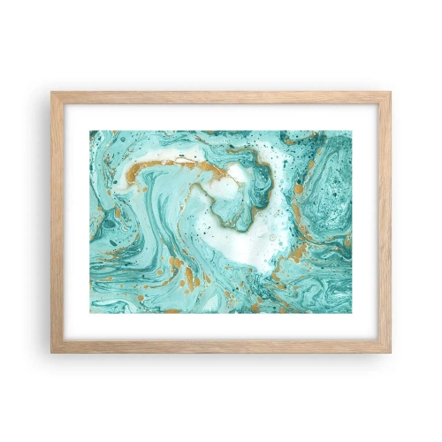 Poster in einem Rahmen aus heller Eiche - Unter der großen Welle der Edo-Ära - 40x30 cm