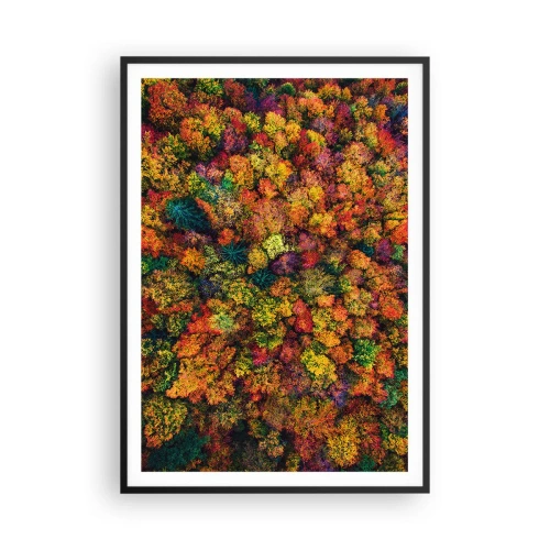 Poster in einem schwarzem Rahmen - Blumenstrauß aus Herbstbäumen - 70x100 cm