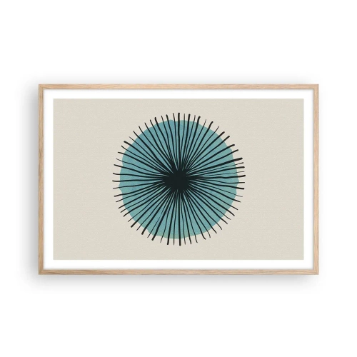 Poster in einem Rahmen aus heller Eiche - Strahlend im Blau - 91x61 cm