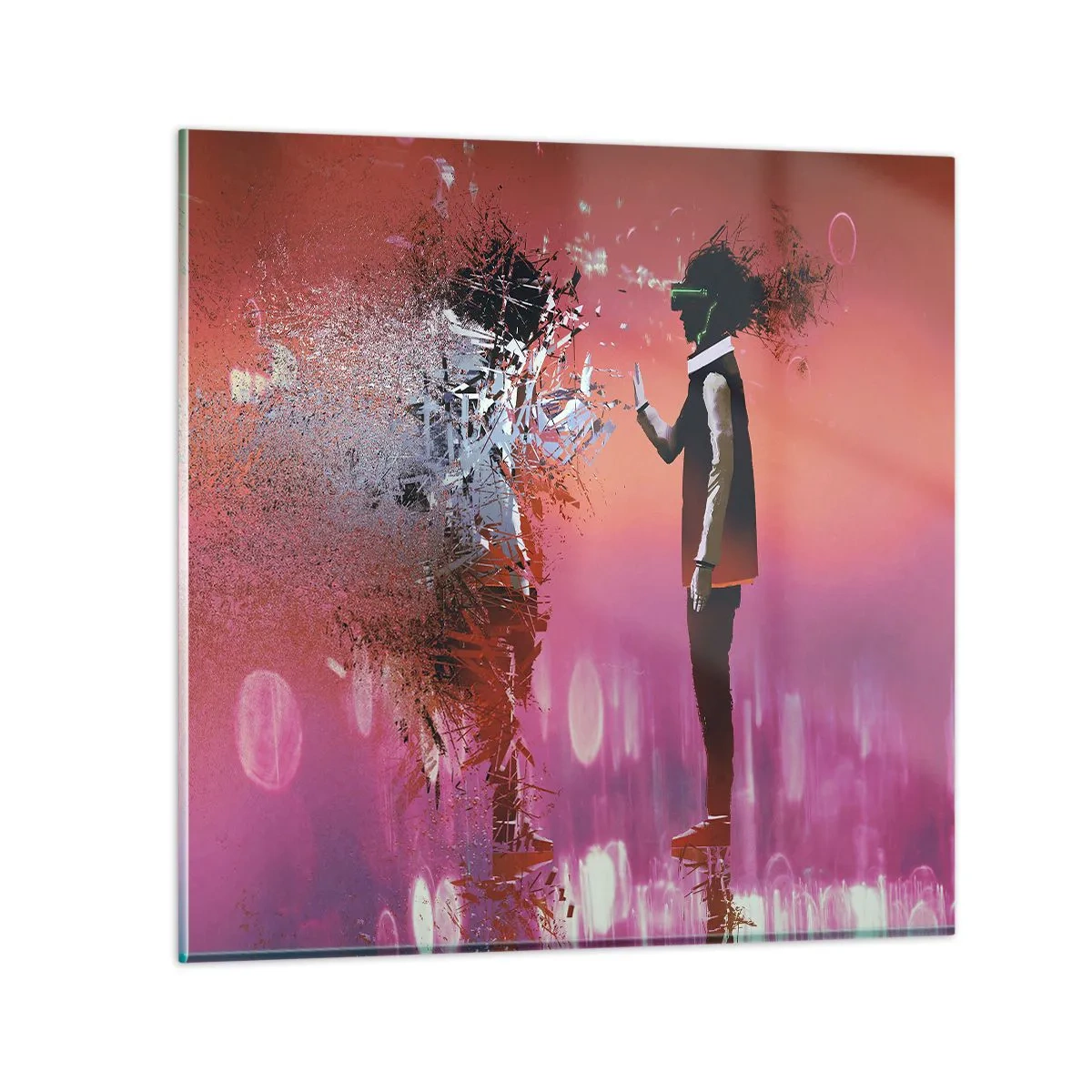 Glasbild - Bild auf glas - Kannst du dich selbst anschauen? - 30x30 cm