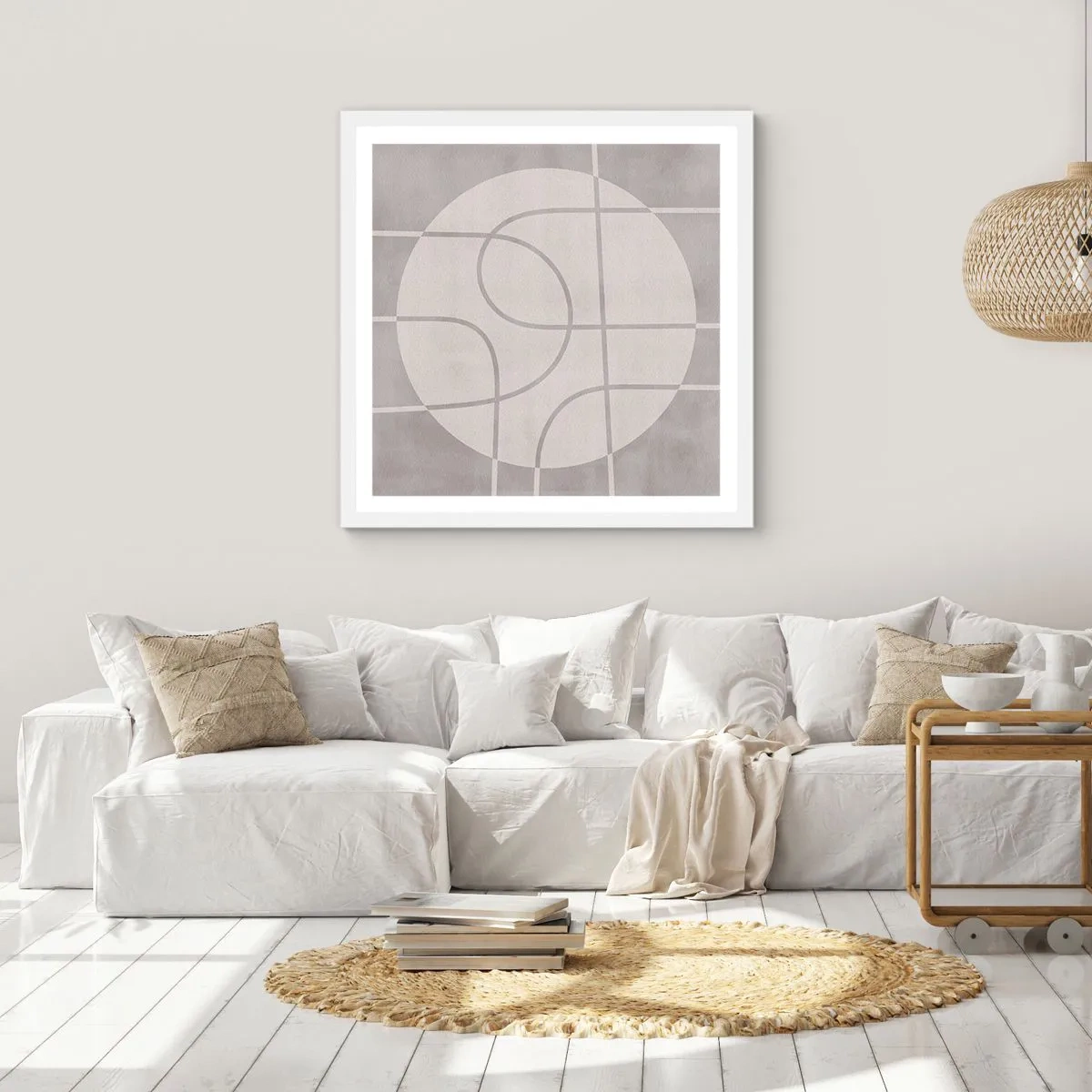 Poster in einem weißen Rahmen - Kreisförmig und geradeaus - 60x60 cm