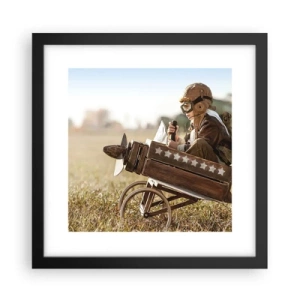 Poster in einem schwarzem Rahmen - Start in Richtung eines Traums - 30x30 cm