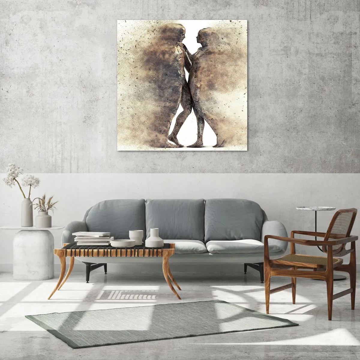 Glasbild - Bild auf glas - Sie erhoben sich aus dem Staub, um zu lieben - 60x60 cm