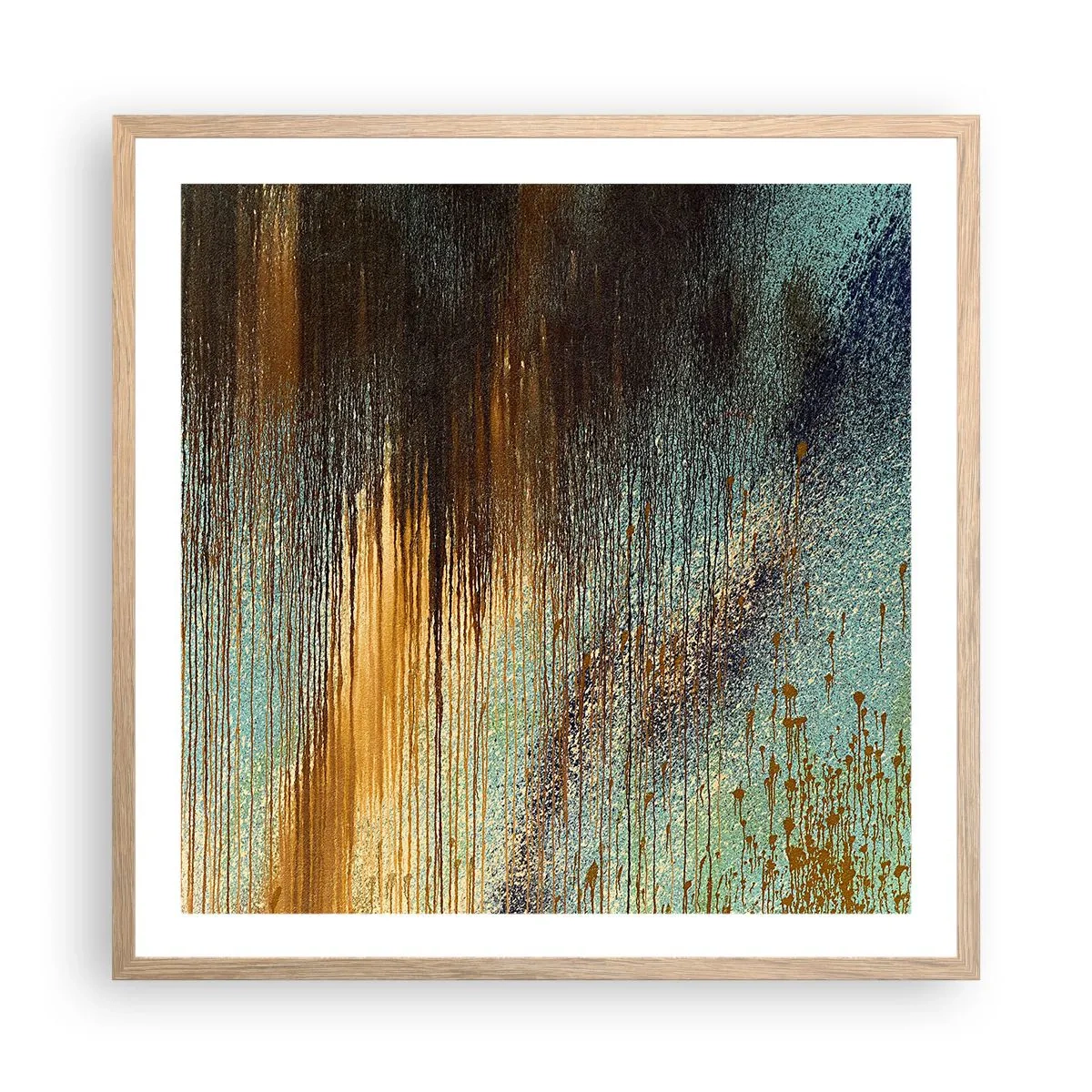 Poster in einem Rahmen aus heller Eiche - Eine nicht zufällige farbenfrohe Komposition - 60x60 cm