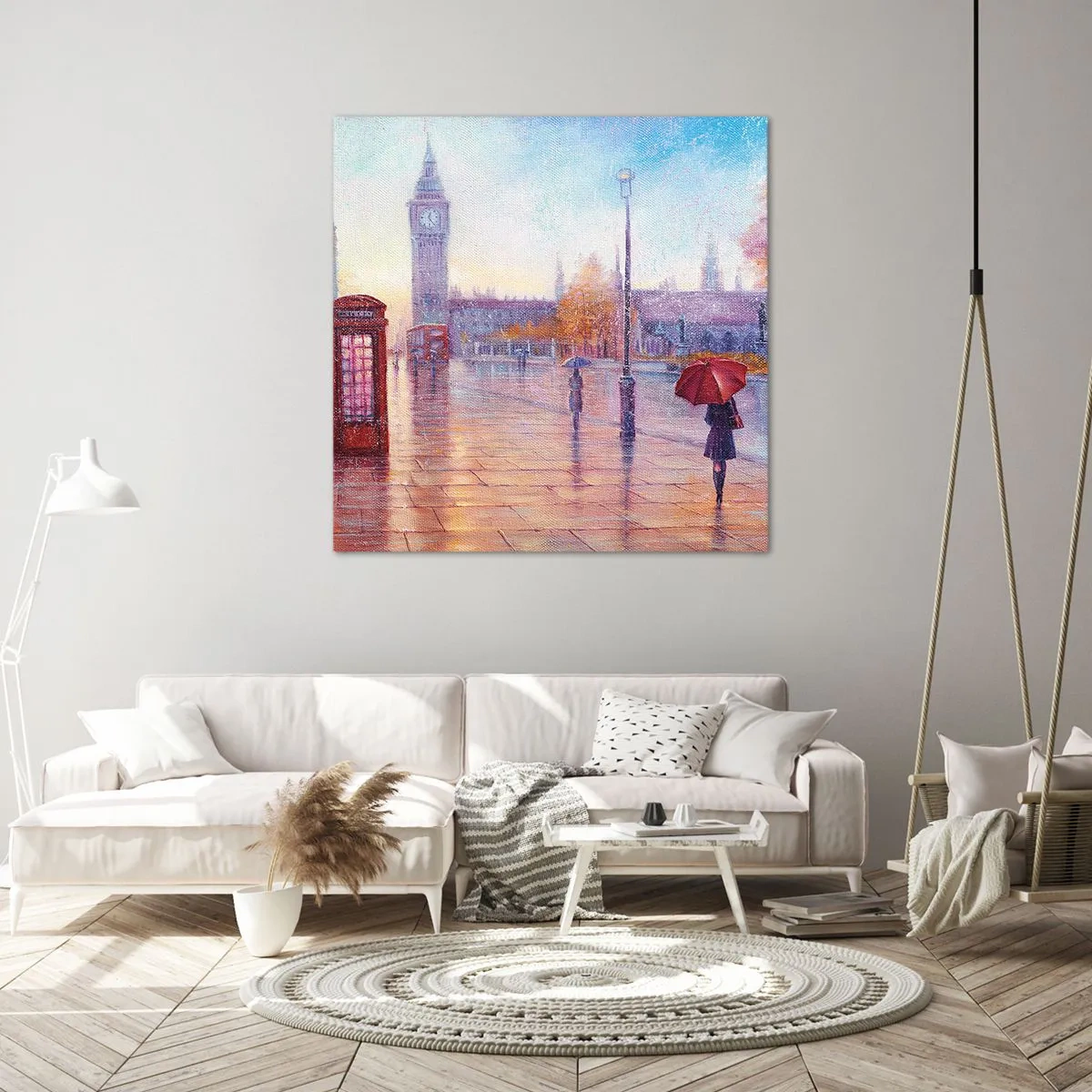 Bild auf Leinwand - Leinwandbild - Londoner Herbsttag - 70x70 cm