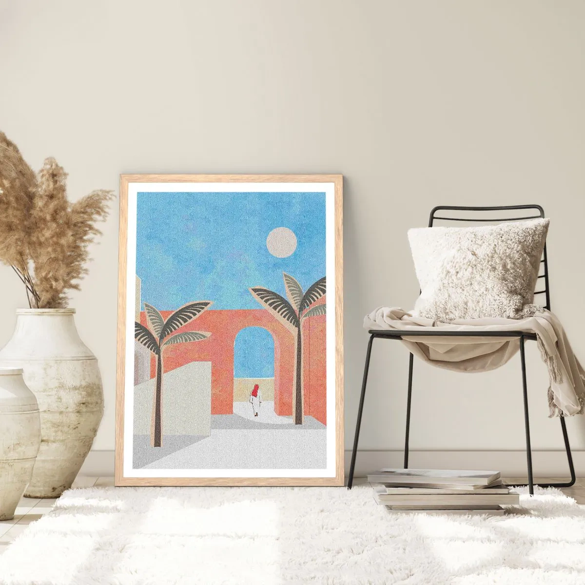 Poster in einem Rahmen aus heller Eiche - Arabischer Tag - 50x70 cm