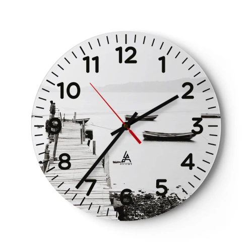 Wanduhr - Glasuhr - Ruhig und sauber über dem Wasser - 40x40 cm