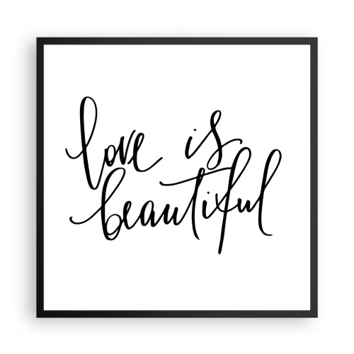 Poster in einem schwarzem Rahmen - Lies und wiederhol - 60x60 cm